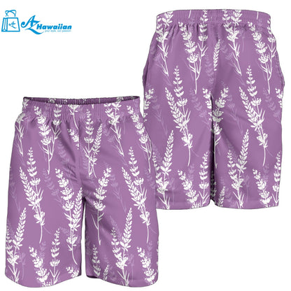 Lavender Flowers Purple Pattern Men Shorts