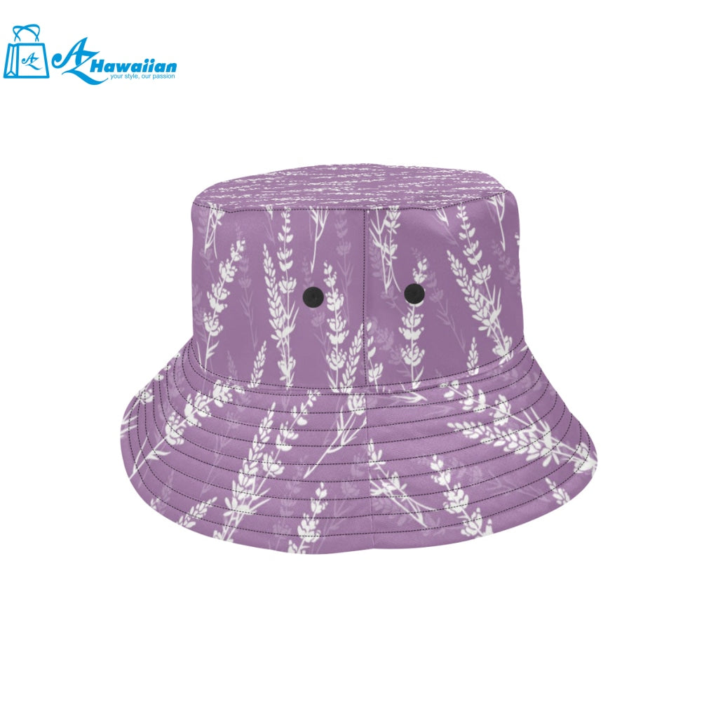 Lavender flowers purple pattern Unisex Bucket Hat