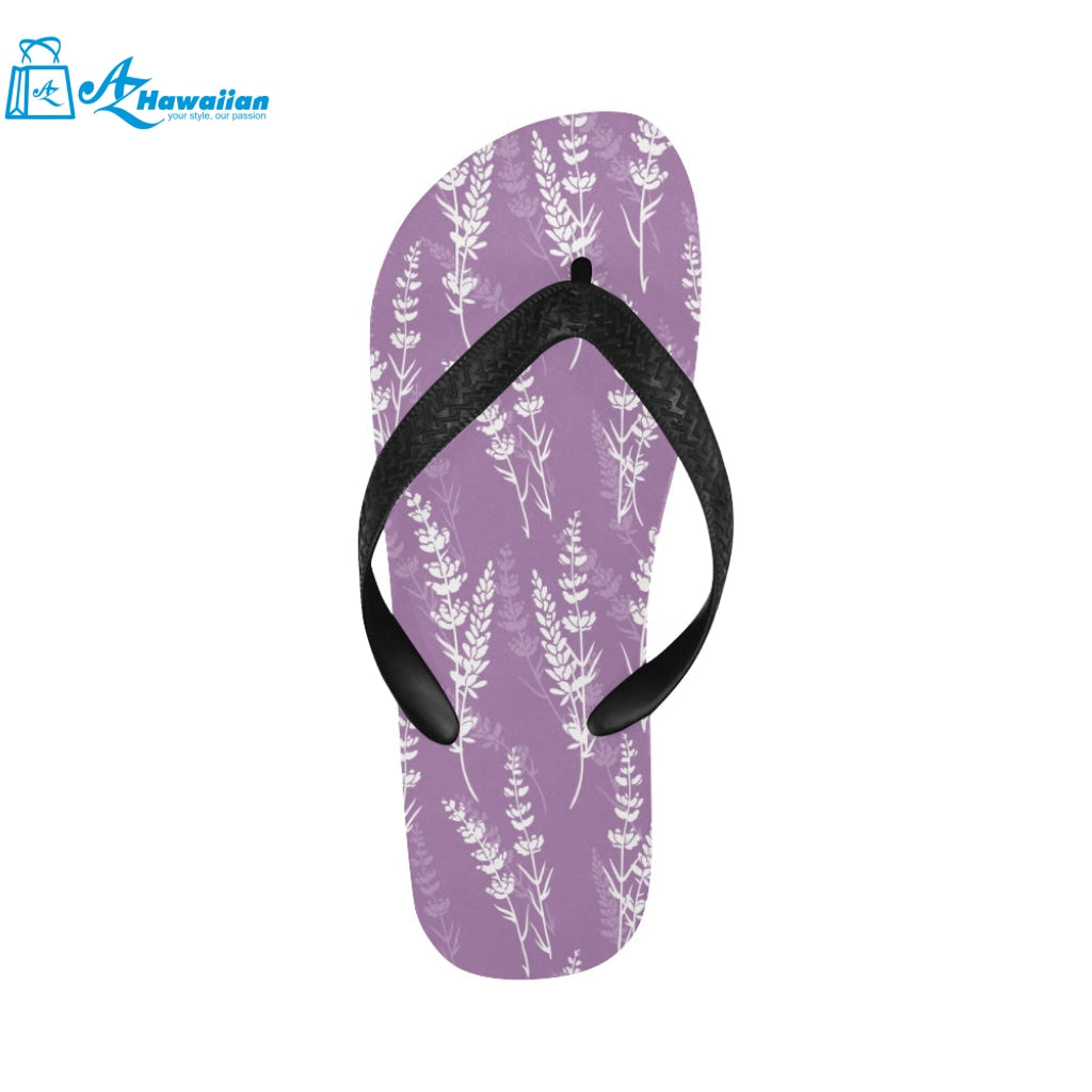 Lavender flowers purple pattern Unisex Flip Flops