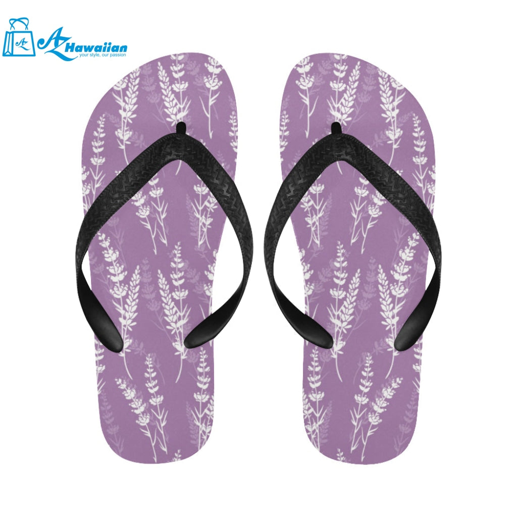 Lavender flowers purple pattern Unisex Flip Flops