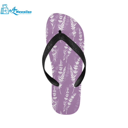 Lavender flowers purple pattern Unisex Flip Flops