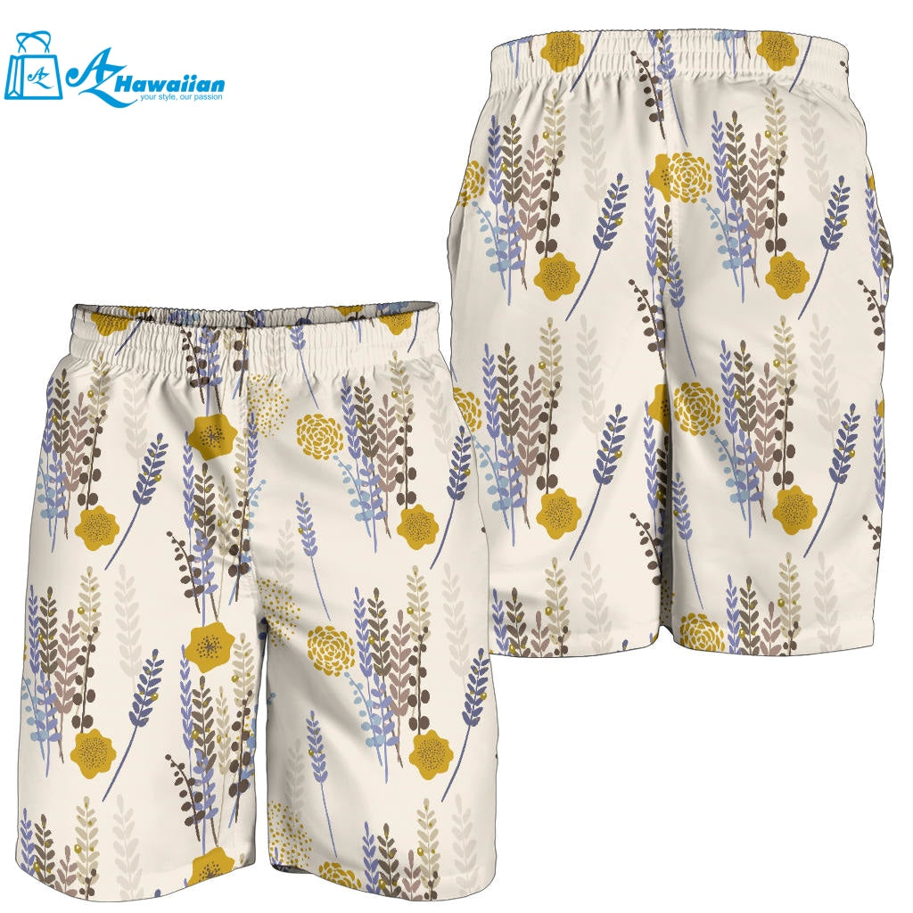 Lavender Modern Pattern Blackground Men Shorts