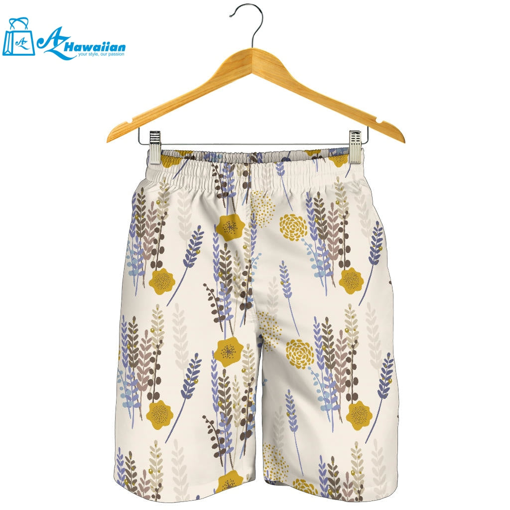 Lavender Modern Pattern Blackground Men Shorts