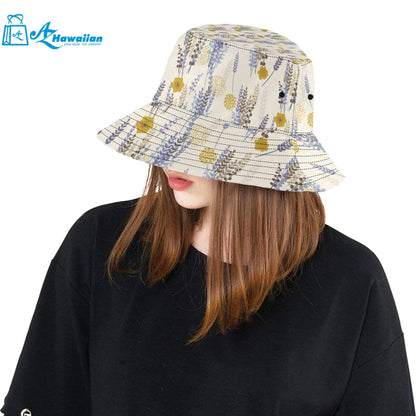 Lavender modern pattern blackground Unisex Bucket Hat