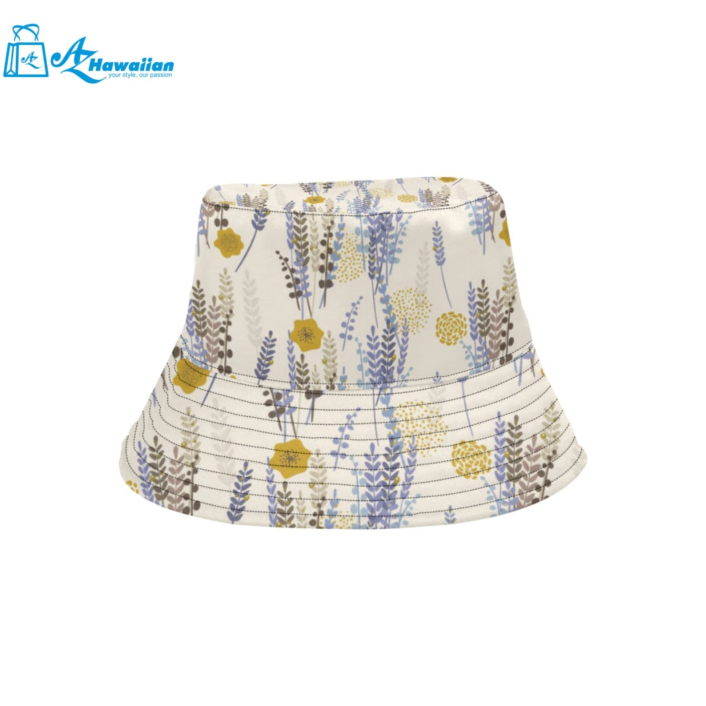 Lavender modern pattern blackground Unisex Bucket Hat