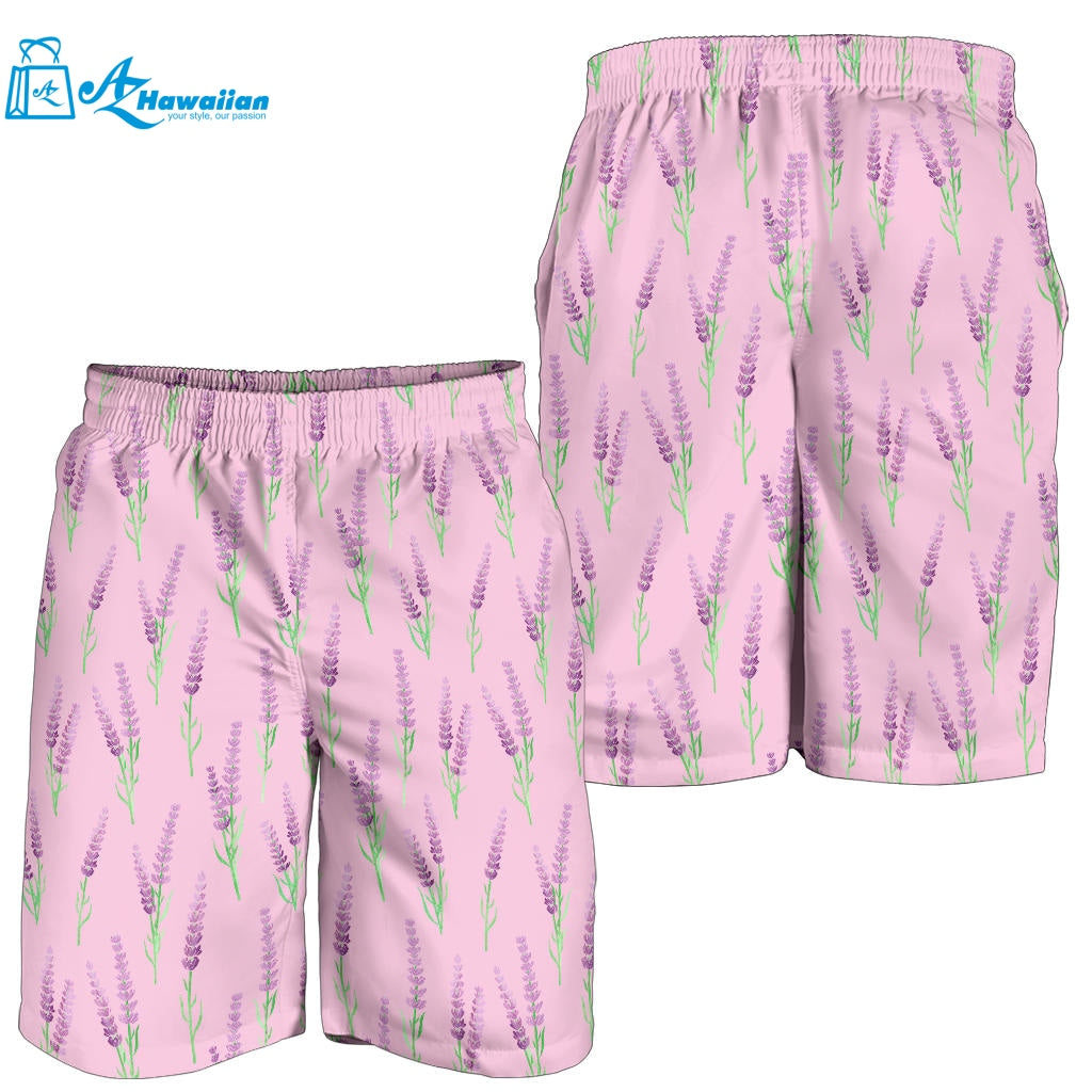 Lavender Pattern Pink Background Men Shorts