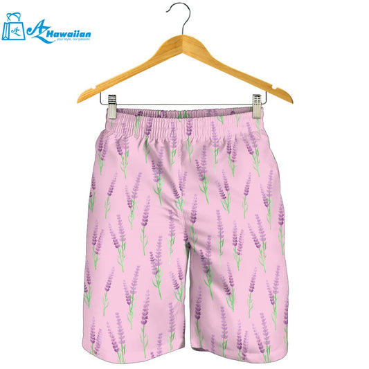 Lavender Pattern Pink Background Men Shorts