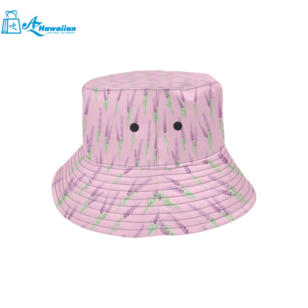 Lavender pattern pink background Unisex Bucket Hat