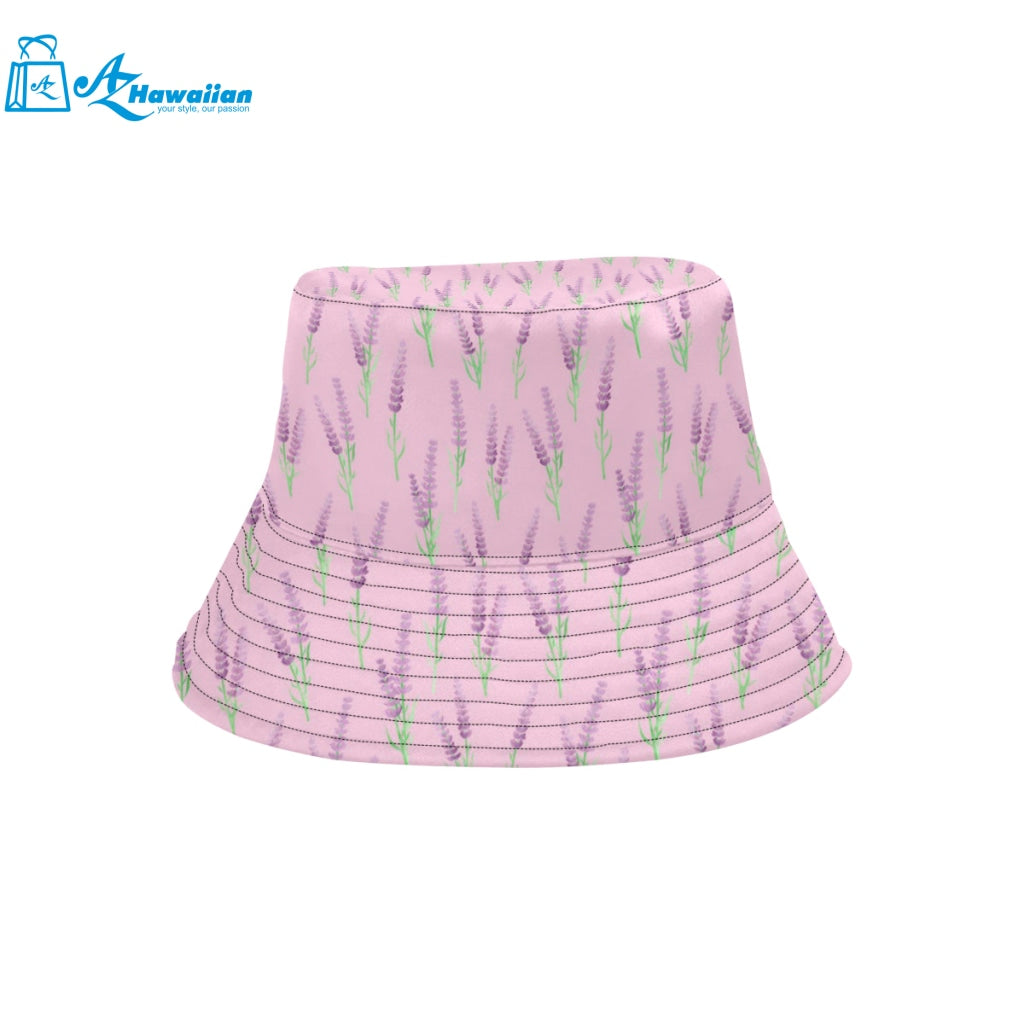 Lavender pattern pink background Unisex Bucket Hat