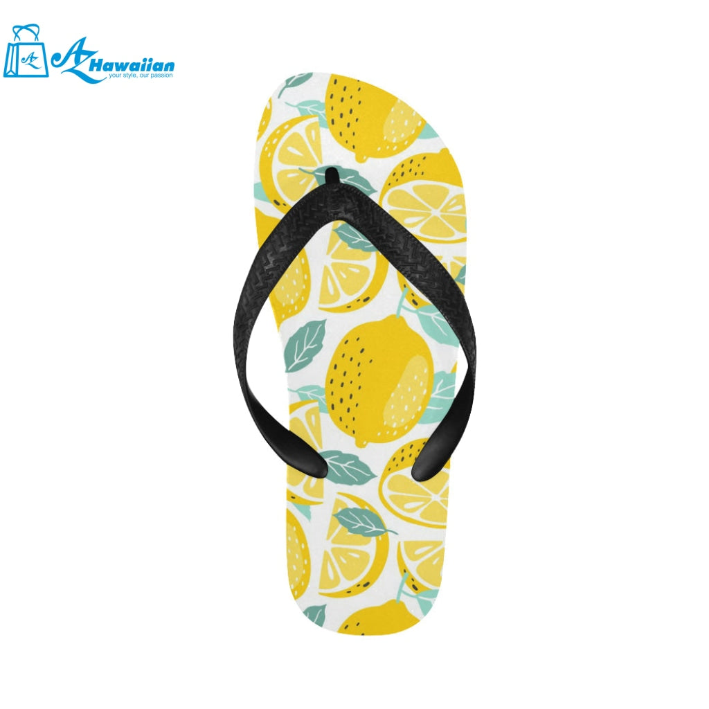 lemon design pattern Unisex Flip Flops