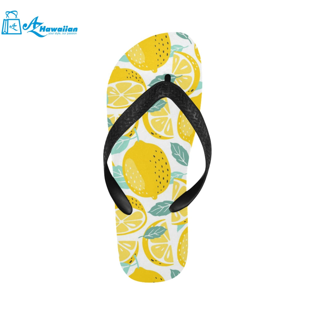 lemon design pattern Unisex Flip Flops