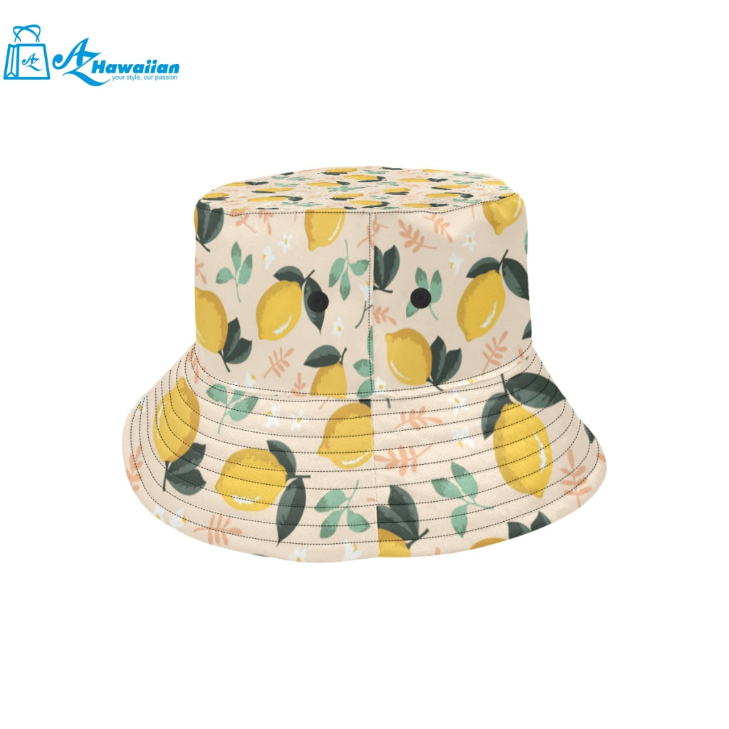 lemon flower leave pattern Unisex Bucket Hat