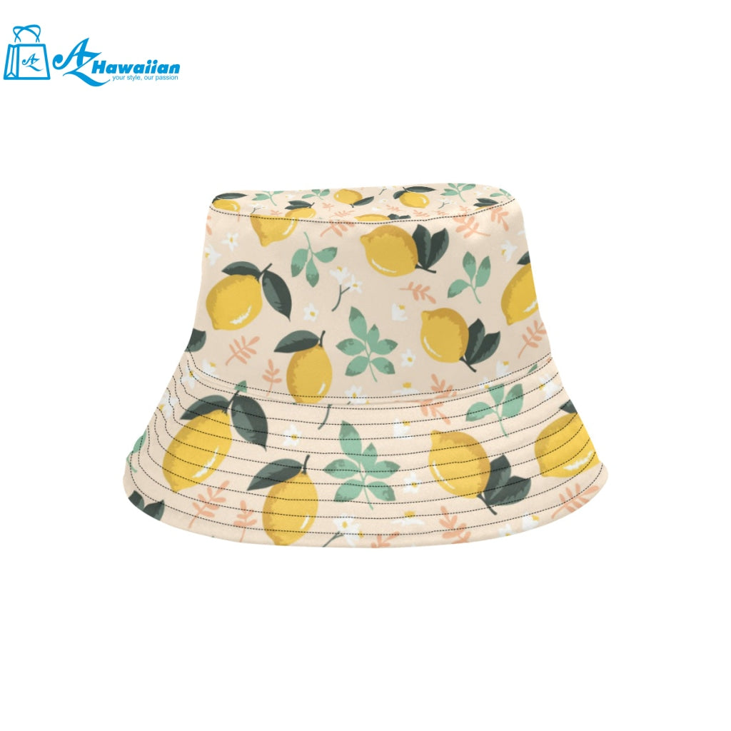 lemon flower leave pattern Unisex Bucket Hat