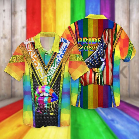 LGBT American Pride 2021 For Men And Women Graphic Print Short Sleeve 