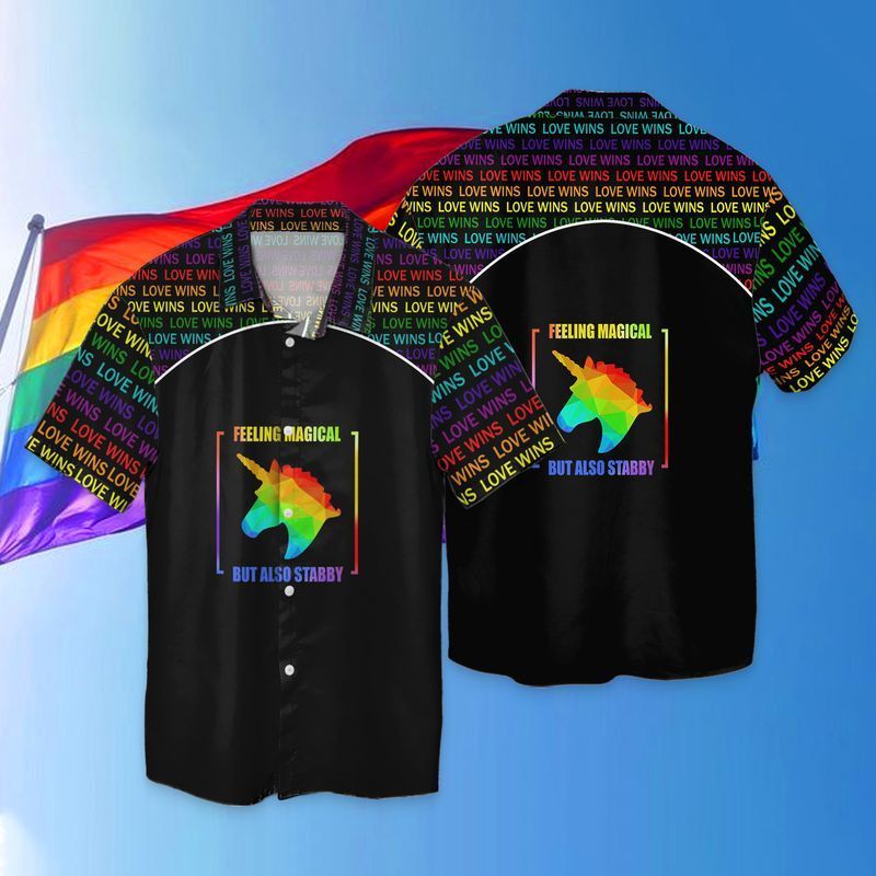 LGBT Love Wins Feeling Magical But Also Stabby For men And Women Graphic Print Short Sleeve 