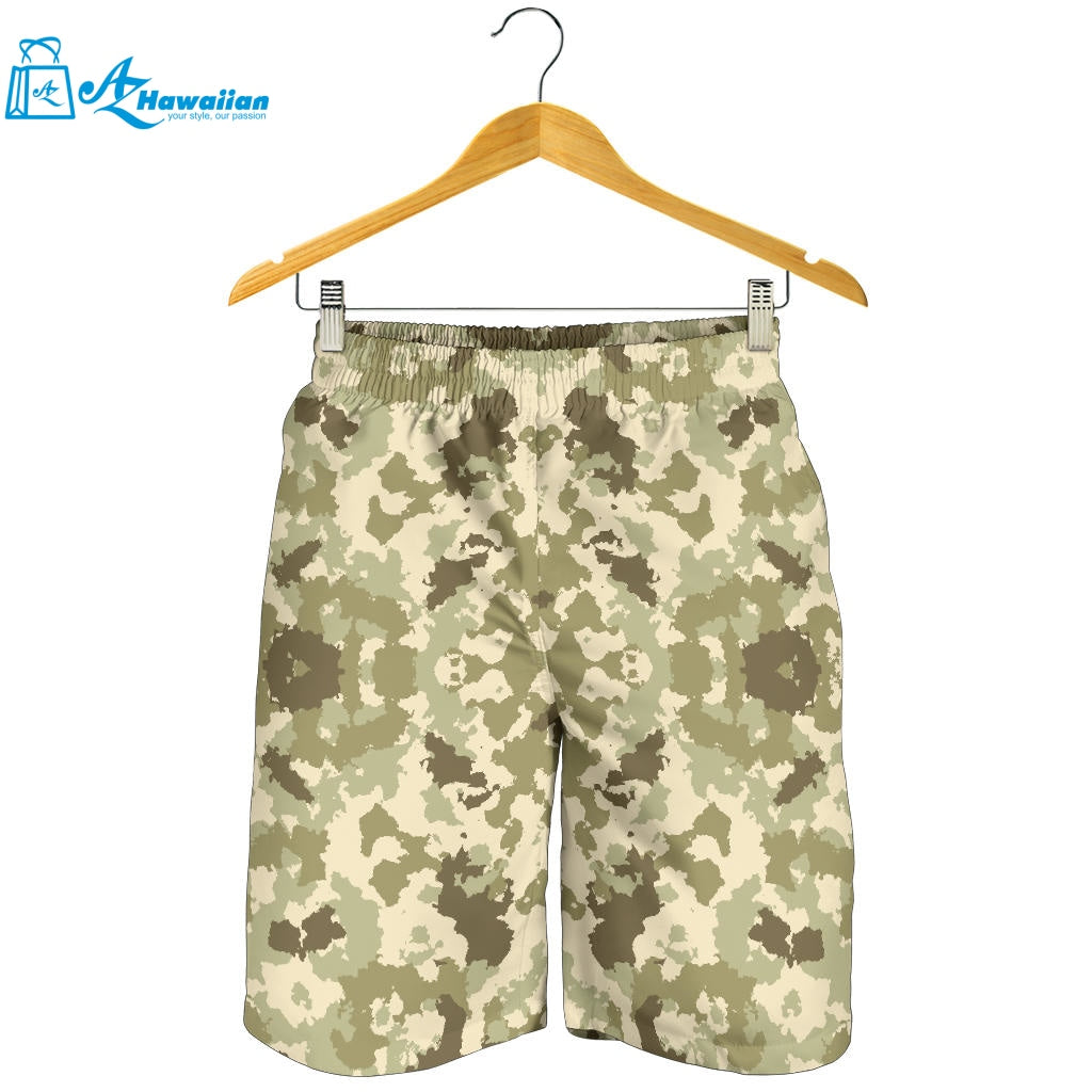 Light Green Camo Camouflage Pattern Men Shorts