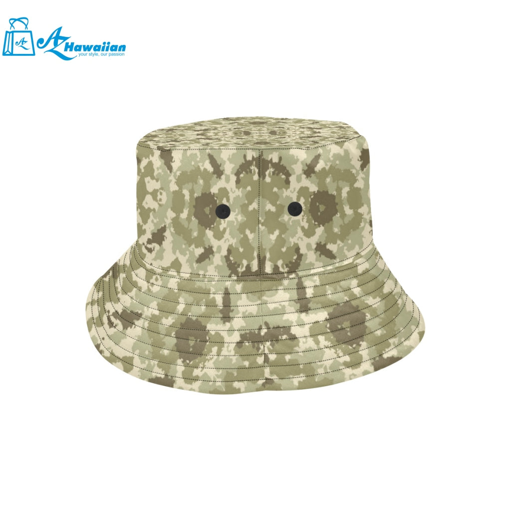 Light Green camouflage pattern Unisex Bucket Hat