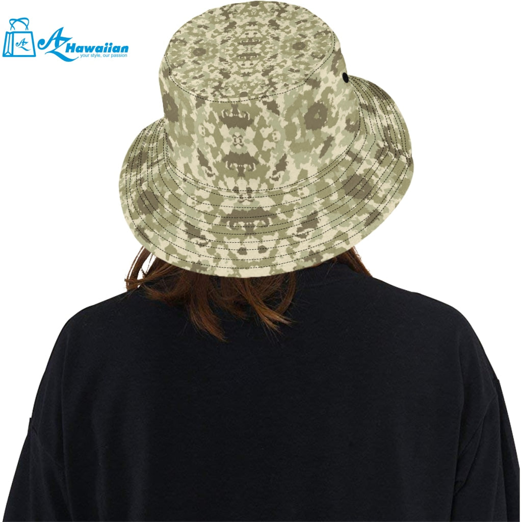 Light Green camouflage pattern Unisex Bucket Hat