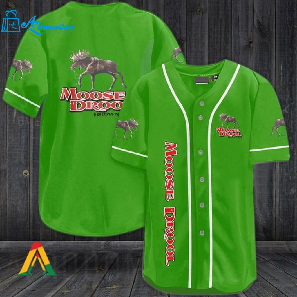 Light Green Moose Drool Beer Baseball Jersey