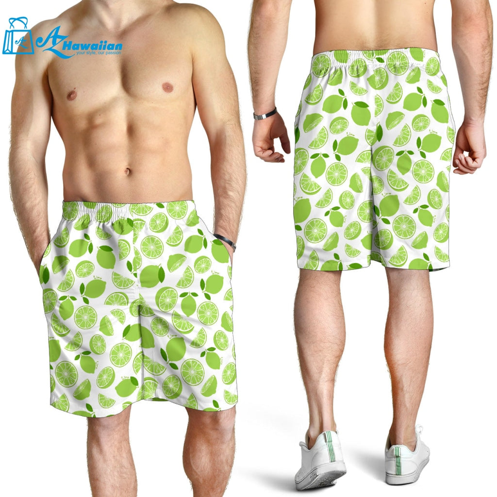 Lime Design Pattern Men Shorts