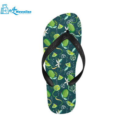 Lime ice flower pattern Unisex Flip Flops