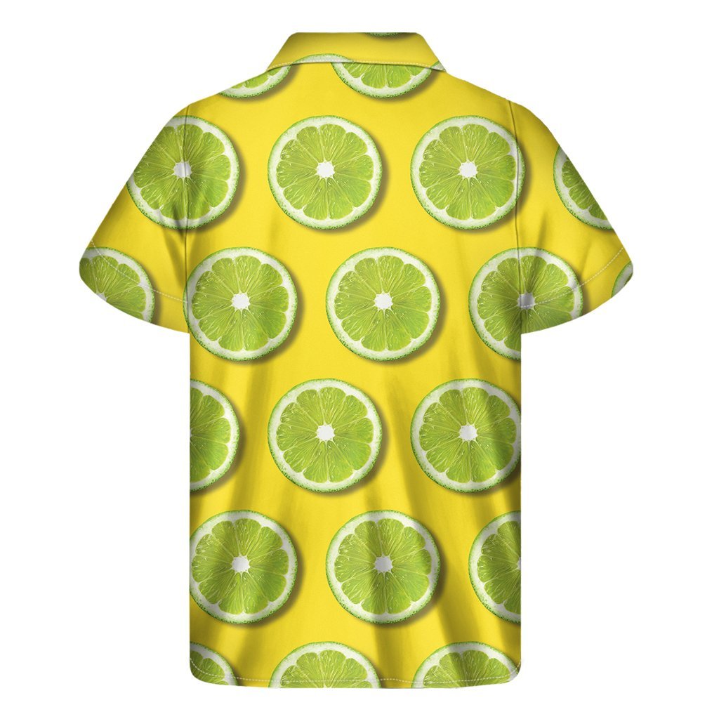 Lime Slices Pattern Print Mens Short Sleeve Shirt Hawaiian