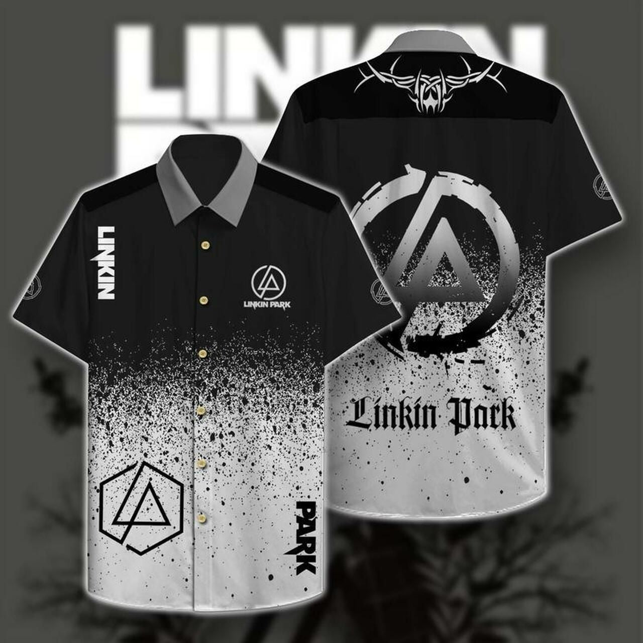 Linkin Park Hawaiian Graphic Print Short Sleeve 