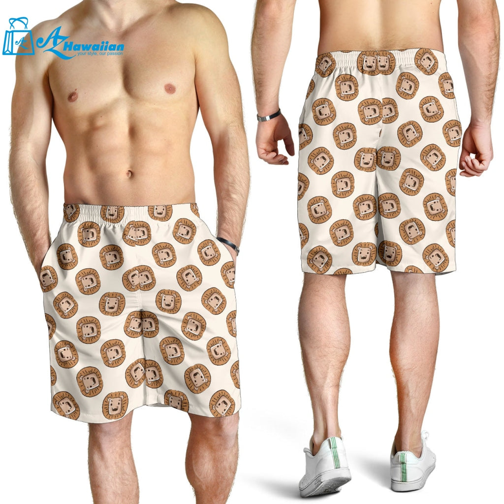 Lion Pattern Print Design 01 Men Shorts