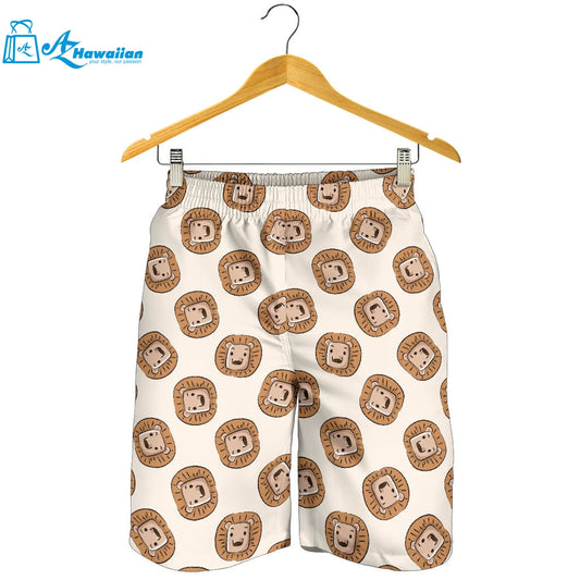 Lion Pattern Print Design 01 Men Shorts