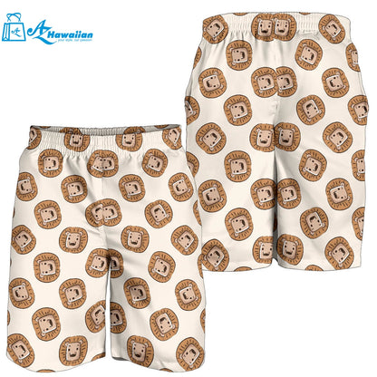 Lion Pattern Print Design 01 Men Shorts