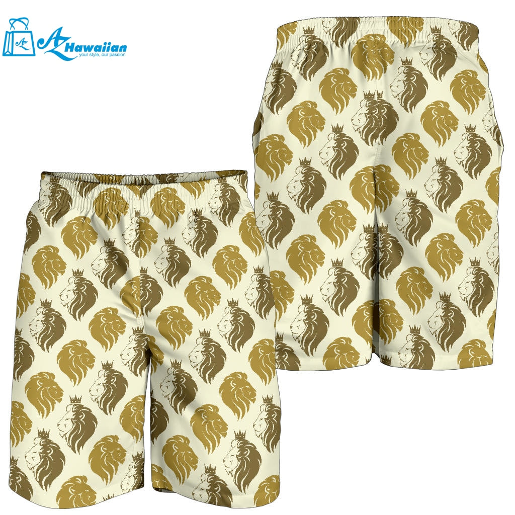 Lion Pattern Print Design 02 Men Shorts