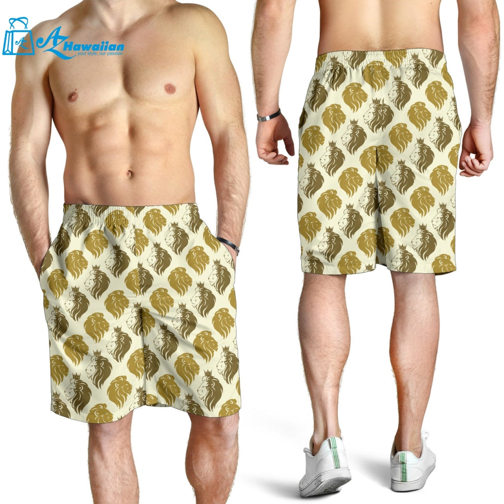 Lion Pattern Print Design 02 Men Shorts