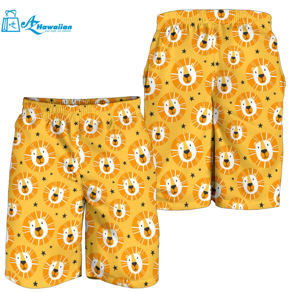 Lion Pattern Print Design 03 Men Shorts