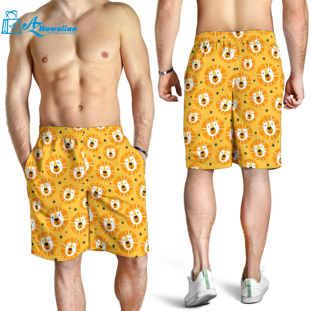 Lion Pattern Print Design 03 Men Shorts