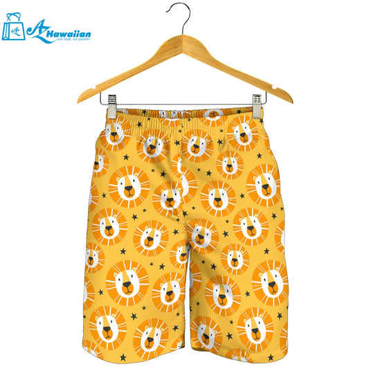 Lion Pattern Print Design 03 Men Shorts