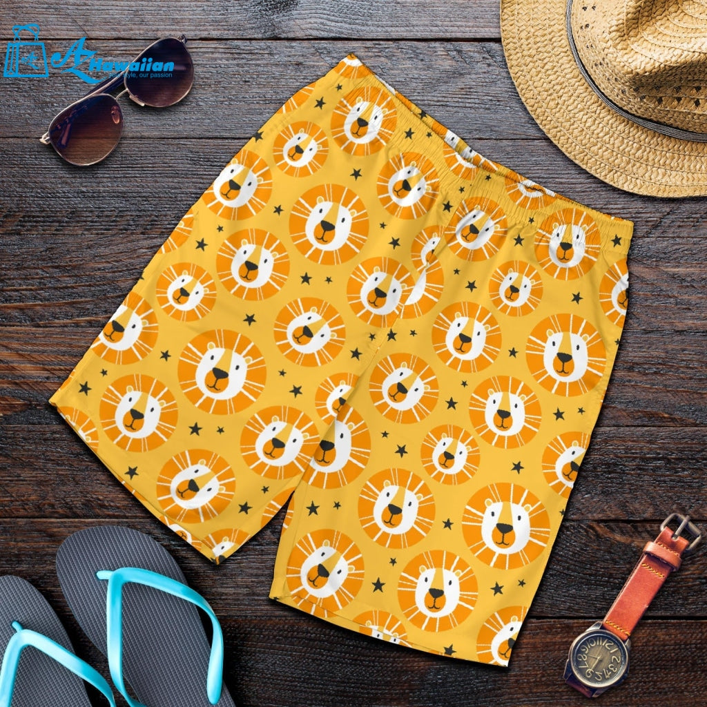 Lion Pattern Print Design 03 Men Shorts