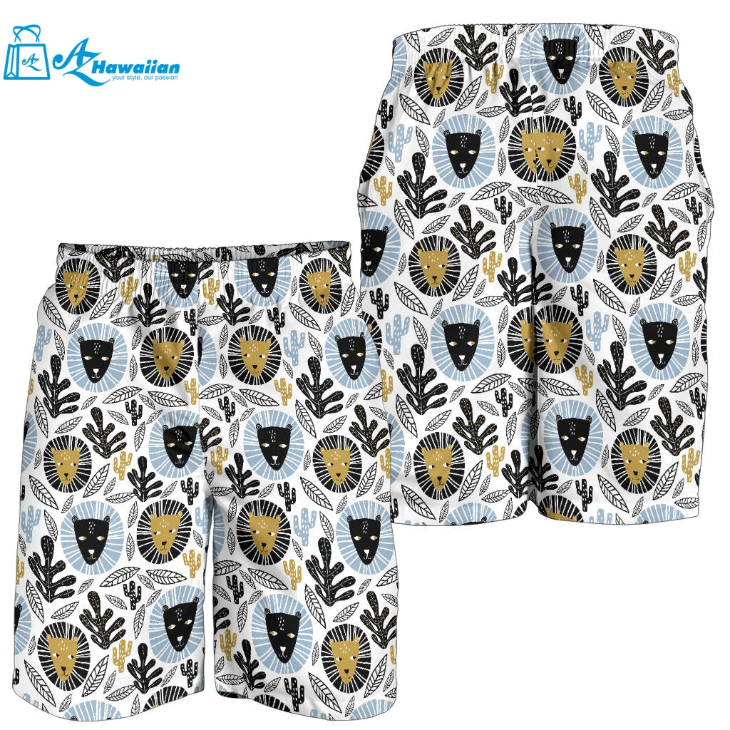 Lion Pattern Print Design 05 Men Shorts