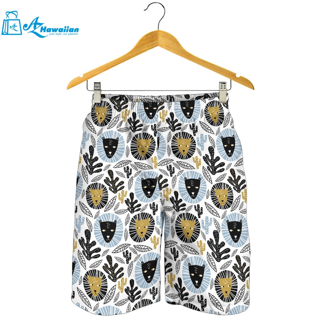 Lion Pattern Print Design 05 Men Shorts