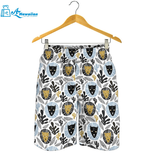 Lion Pattern Print Design 05 Men Shorts