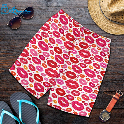 Lips Pattern Print Design 01 Men Shorts