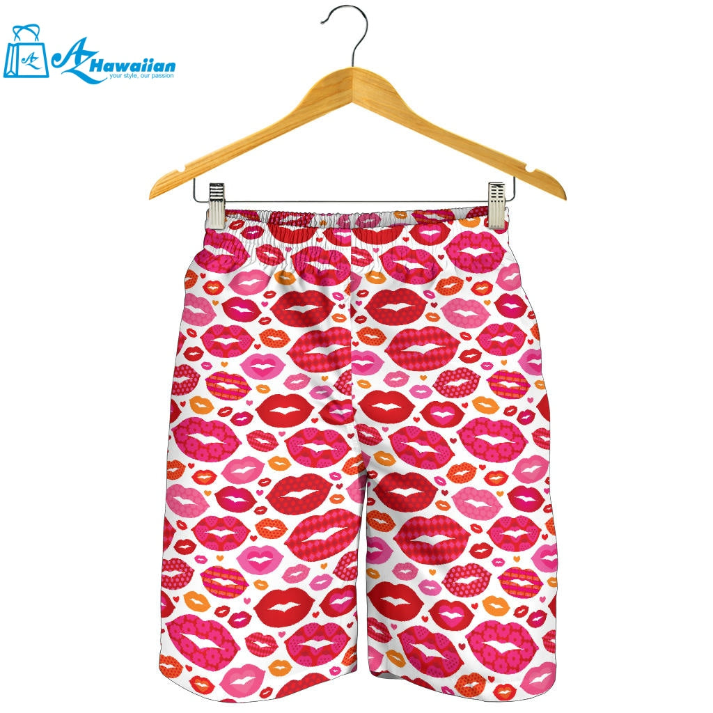 Lips Pattern Print Design 01 Men Shorts