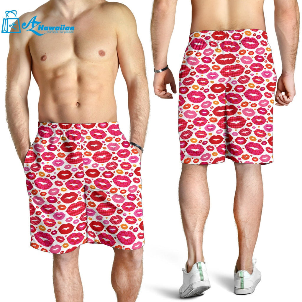 Lips Pattern Print Design 01 Men Shorts