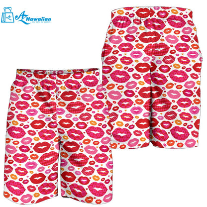 Lips Pattern Print Design 01 Men Shorts