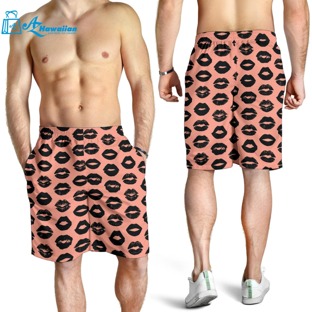 Lips Pattern Print Design 02 Men Shorts