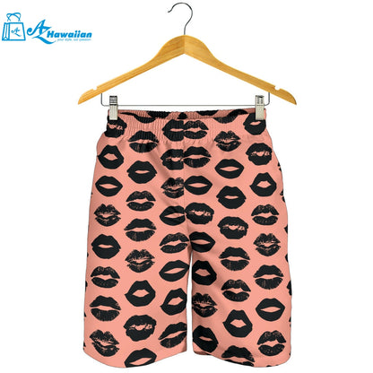 Lips Pattern Print Design 02 Men Shorts