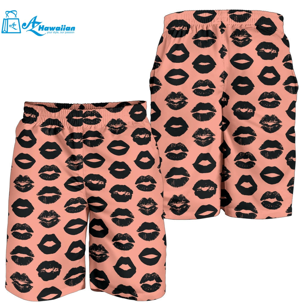 Lips Pattern Print Design 02 Men Shorts