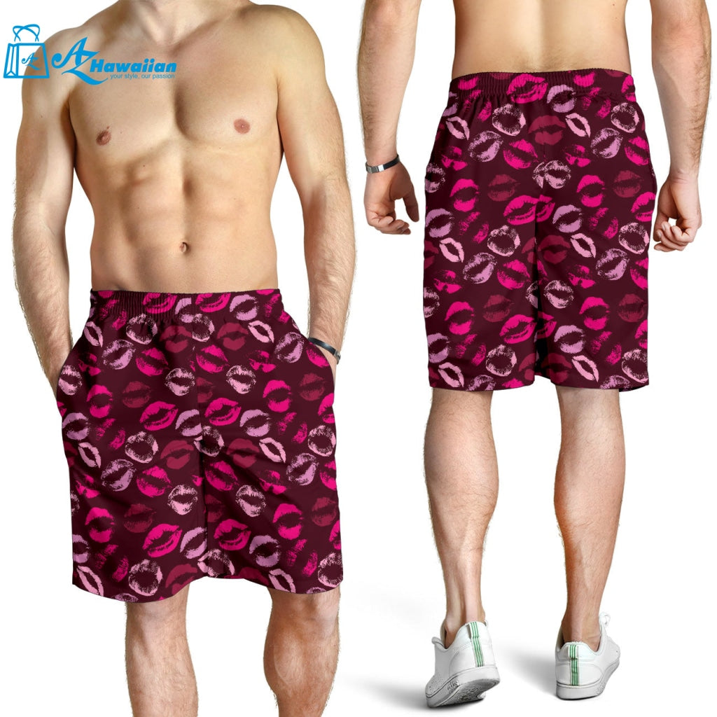 Lips Pattern Print Design 03 Men Shorts