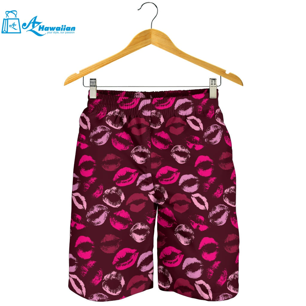 Lips Pattern Print Design 03 Men Shorts