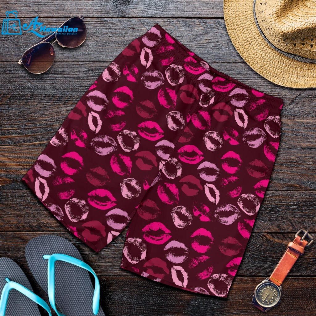 Lips Pattern Print Design 03 Men Shorts