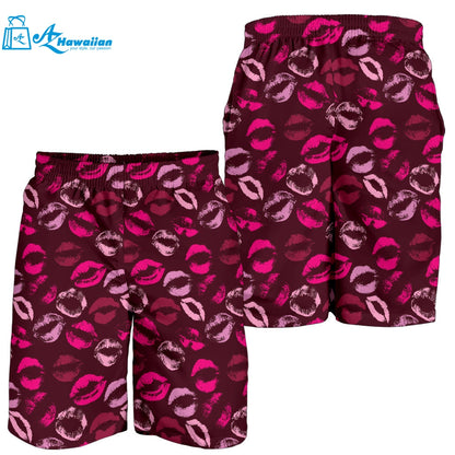 Lips Pattern Print Design 03 Men Shorts